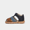 Sandales &agrave; scratchs en cuir bleu b&eacute;b&eacute; gar&ccedil;on