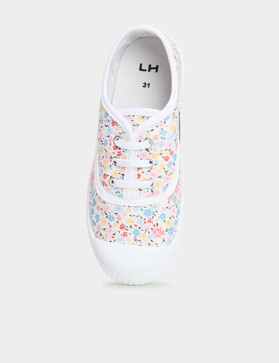 Tennis basses en toile ecru fille