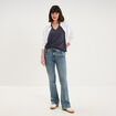 T-shirt col en V manches courtes bleu marine femme