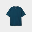 T-shirt col rond coupe relax coton &eacute;pais bleu canard homme