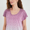 T-shirt manches courtes col en V Creeks parme femme