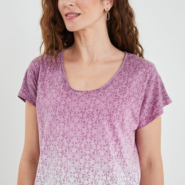 t shirt manches courtes col en v creeks parme femme T-shirt manches courtes col en V Creeks parme femme