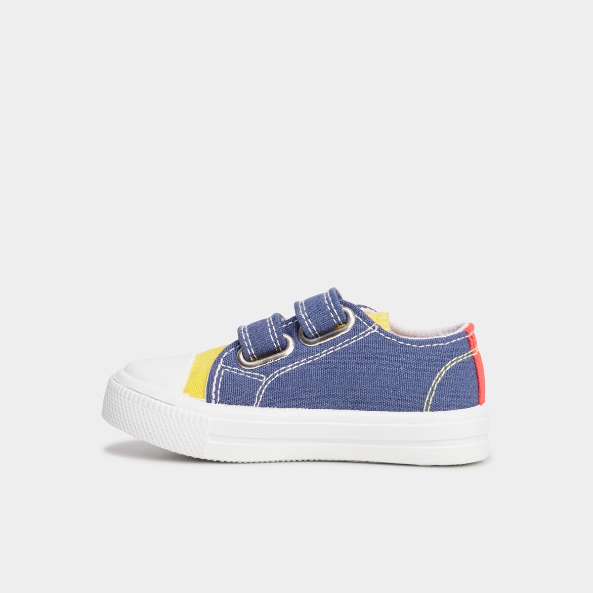 Tennis basses en toile à scratchs bleu marine bébé garçon