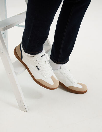 Tennis basses &agrave; lacets blanc homme
