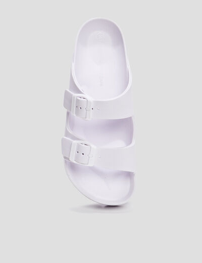 Mules de plage plateformes blanc femme