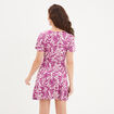 Robe patineuse manches courtes violet femme