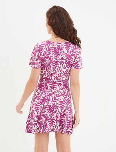 Robe patineuse manches courtes violet femme