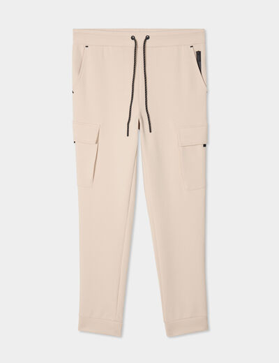 Pantalon de jogging cargo slim beige homme