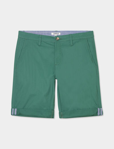 Short chino slim Creeks vert menthe homme