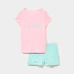 Ensemble pyjama short et t-shirt coton rose fluo fille