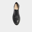 Derbies &agrave; lacets en cuir noir femme