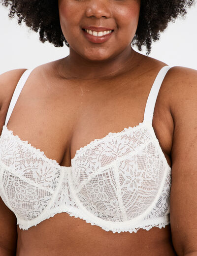 Soutien-gorge emboîtant dentelle blanc femme grande taille