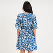 Robe courte taille &eacute;lastiqu&eacute;e bleu marine femme