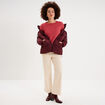 Pull col rond manches longues rose cerise femme