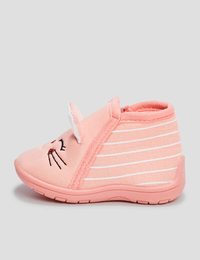 Chaussons bottillons rose bébé fille
