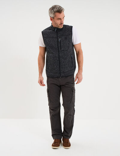 Gilet sans manches col montant gris fonc&eacute; homme
