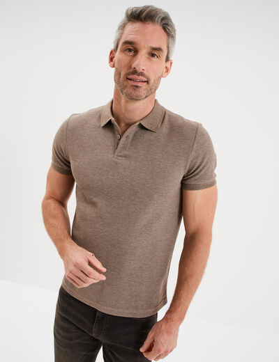 Polo manches courtes taupe homme