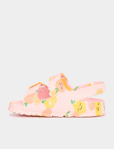 Mules de plage avec boucles multicolore fille