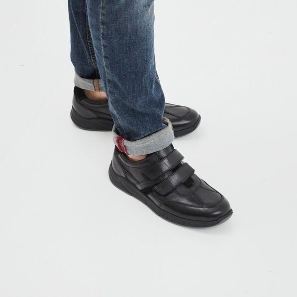 Derbies à scratchs en cuir Walking noir homme