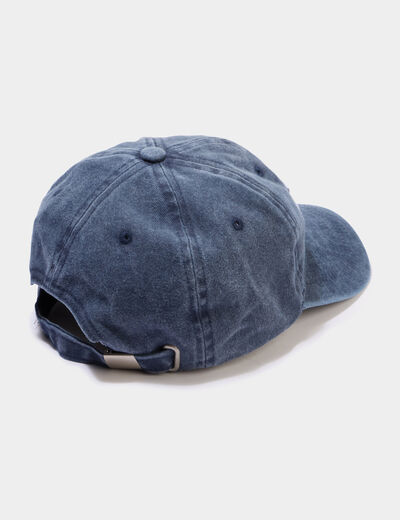 Casquette ajustable en jean bleu marine homme