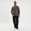 Pull col rond manches longues gris homme