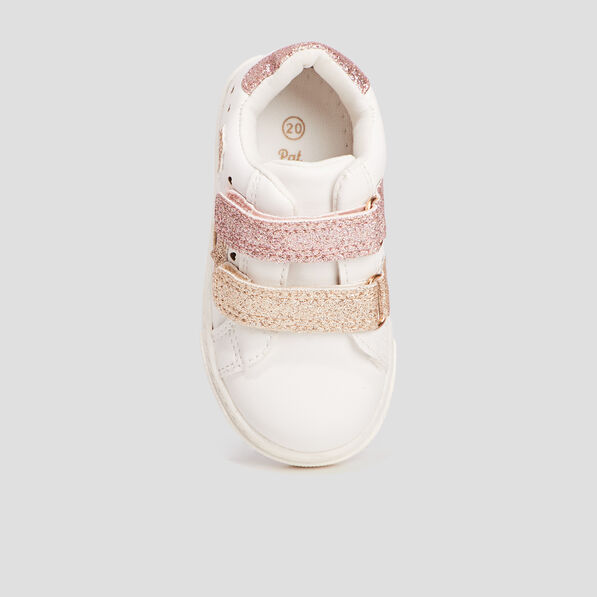 Tennis à scratchs blanc bébé fille