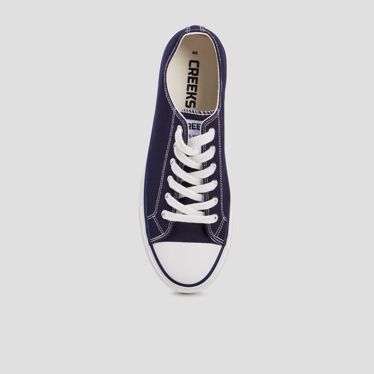 Tennis en toile &agrave; lacets bleu marine homme