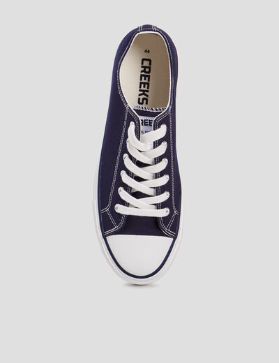 Tennis en toile à lacets bleu marine homme