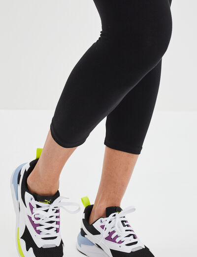 Legging élastiqué 7/8ème noir femme