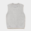 Pull sans manches col rond gris clair femme