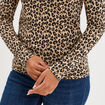 T-shirt col rond manches longues coton sable femme