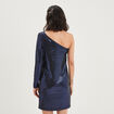 Robe asymétrique à sequins bleu femme