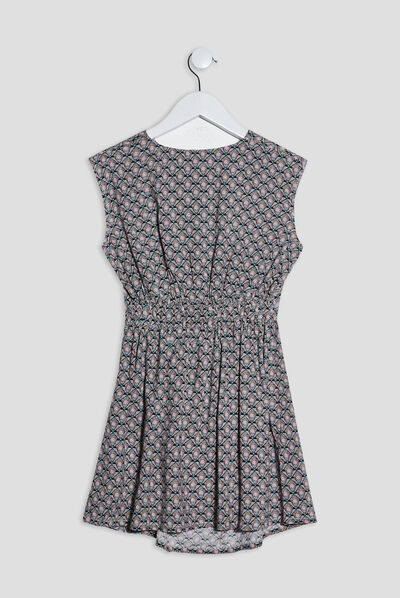 Robe évasée fluide ecru fille