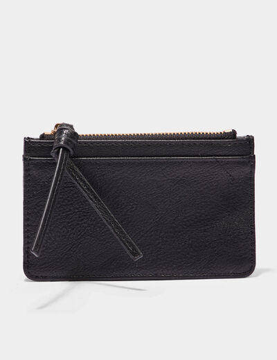 Porte-monnaie avec zip noir femme