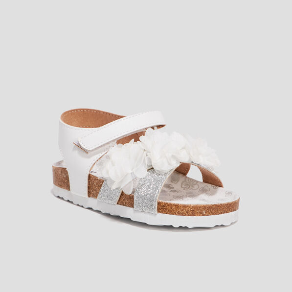 Sandales à froufrous blanc fille