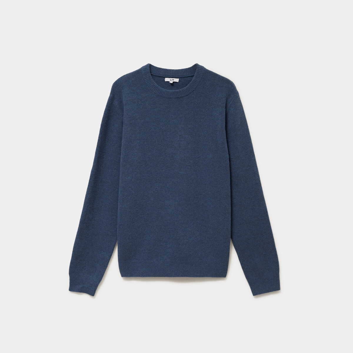 Pull col rond manches longues bleu gris homme