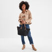 T-shirt coton col en V manches courtes beige femme