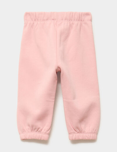 Lot 2 pantalons de jogging bas &eacute;lastiqu&eacute; rose poudr&eacute;e b&eacute;b&eacute; fille