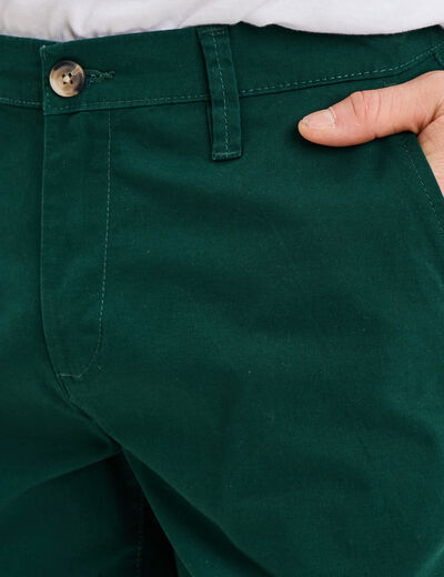 Short chino slim Creeks vert foncé homme