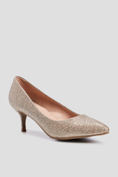 Escarpins à talons couleur or femme