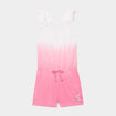 Combishort bretelles volantées coton rose fille
