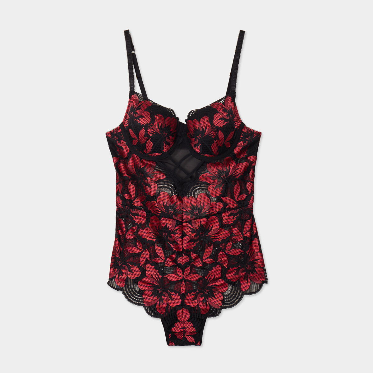 Body en dentelle rouge femme | La Halle