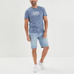 Bermuda droit 5 poches en jean Creeks denim bleach homme