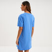 Chemise de nuit coton manches courtes bleu electrique femme