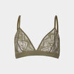 Soutien-gorge triangle en dentelle vert kaki femme