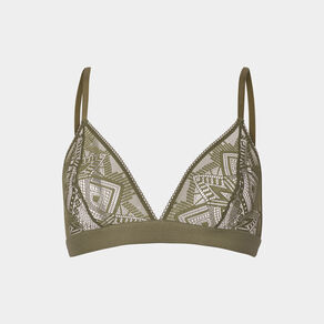 soutien gorge triangle en dentelle vert kaki femme Soutien-gorge triangle en dentelle vert kaki femme
