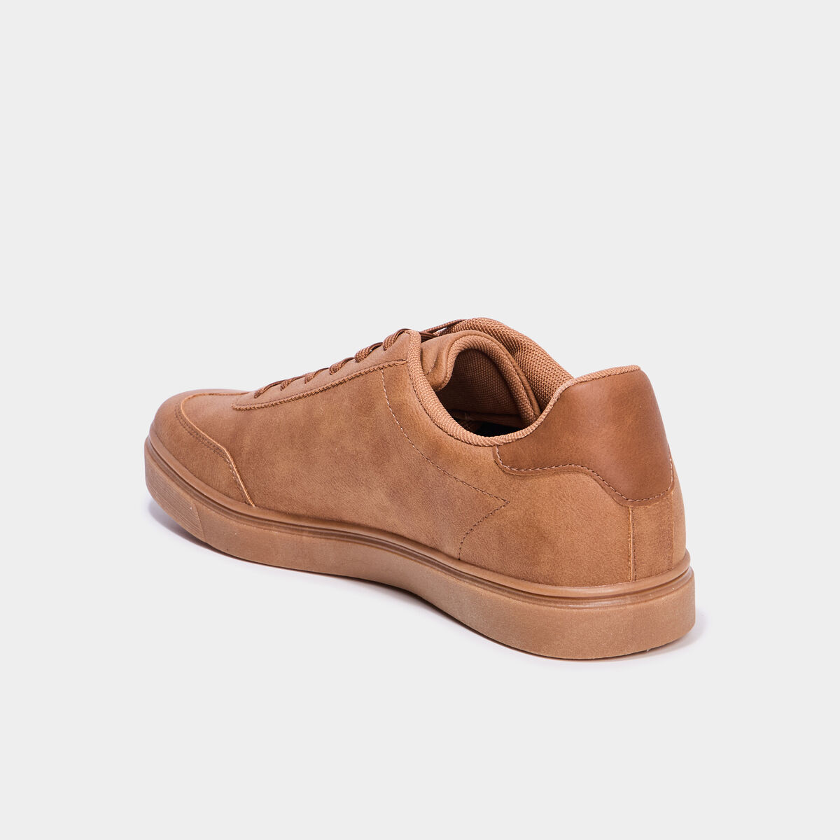 Tennis basses &agrave; lacets marron homme