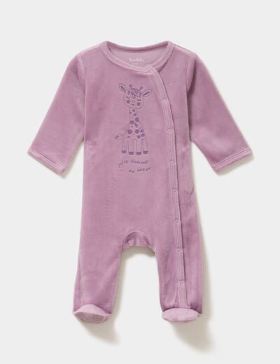 Dors-bien effet velours manches longues violet clair b&eacute;b&eacute;