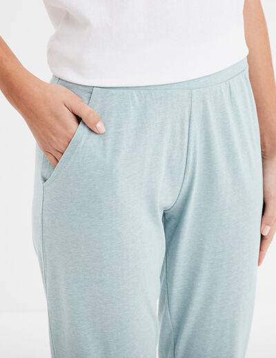 Pantalon de pyjama ajusté vert canard femme