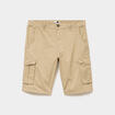 Bermuda short cargo poches &agrave; rabat coton beige homme